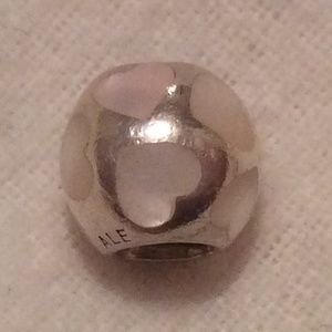 Pandora mother of pearls hearts charm